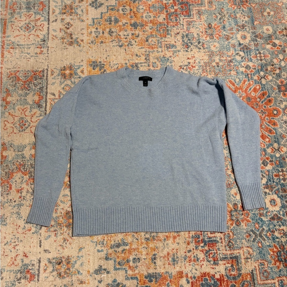 J.Crew wool baby blue crewneck sweater